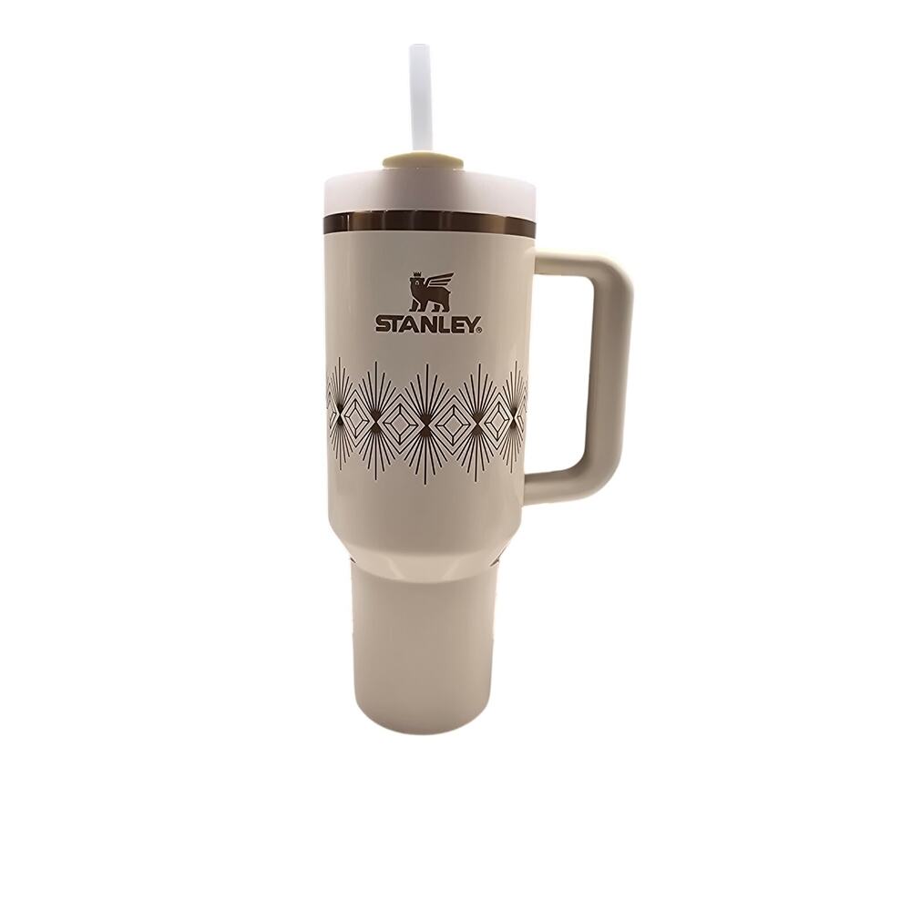 Stanley 40oz Quencher H2.0 Cream Gloss Deco Gold Limited Edition NIB